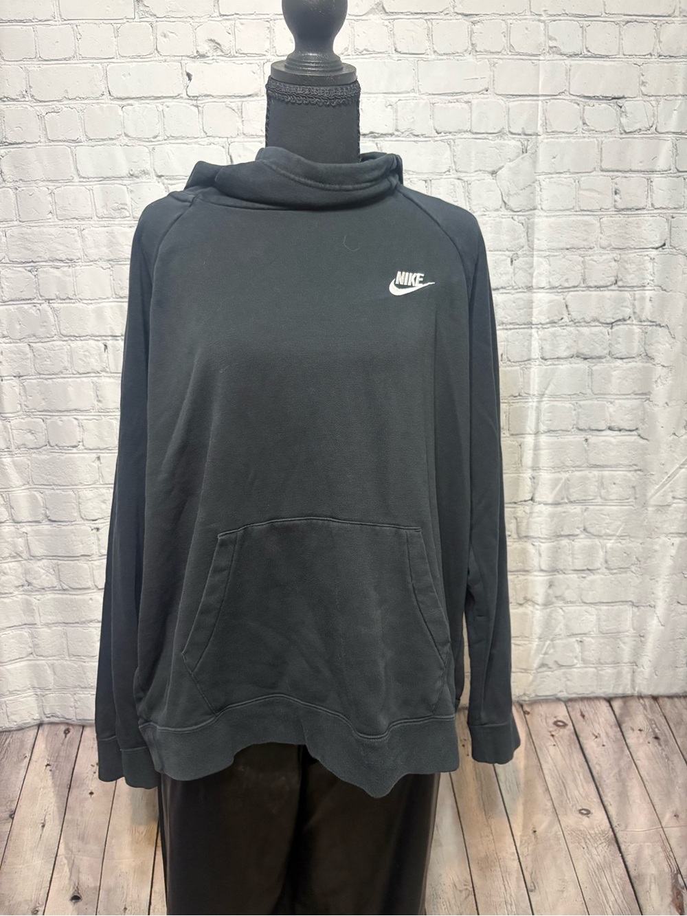 Nike Men’s Black Crewneck Pullover with Funnel Neck